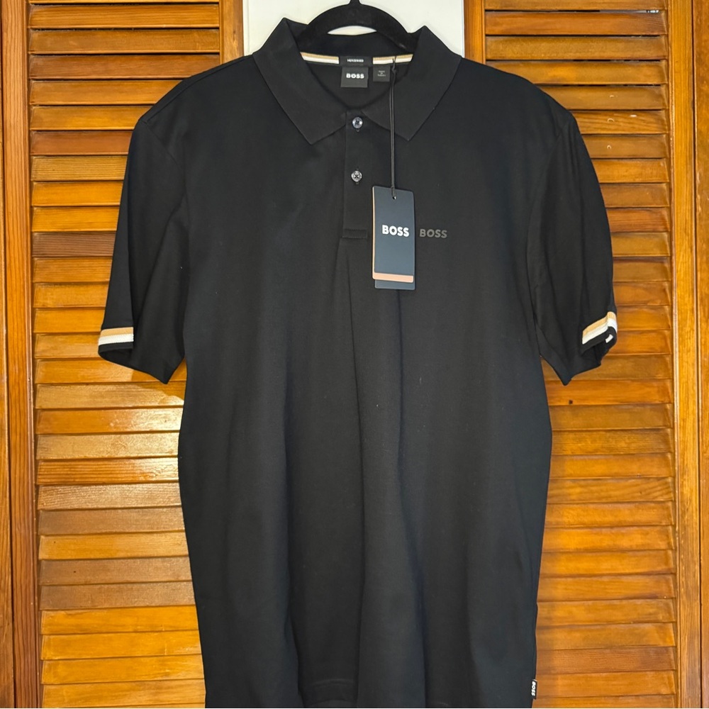 Boss Black Polo Shirt with White Accents